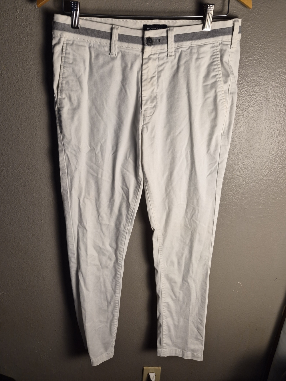 Express Hyper Stretch 365 Comfort Skinny White Men's Chino Pants